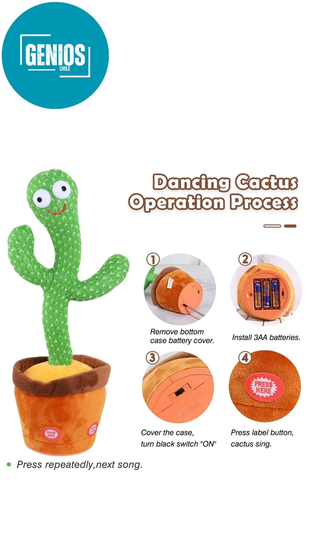 Cactus Bailarín (cantando imitando grabación repitiendo lo que dices)