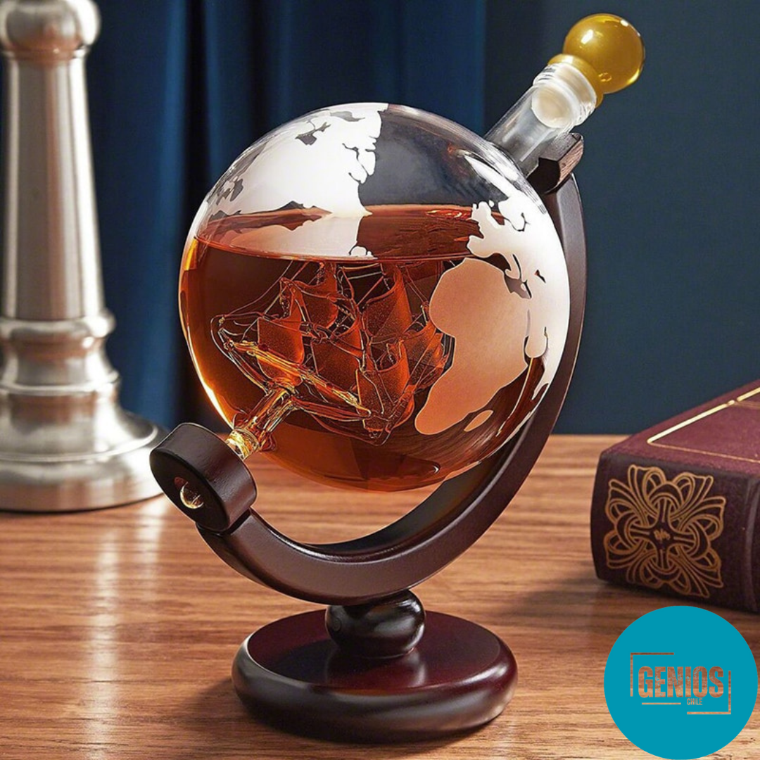 Decantador Globo para Wisky con 2 vasos